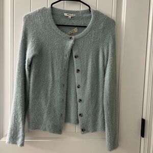Madewell Fuzzy Blue Cardigan Sweater